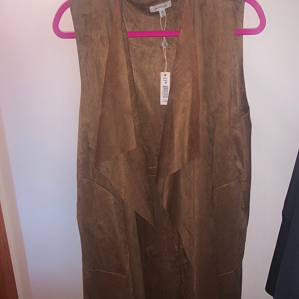 Max Studio Faux Suede Long Vest